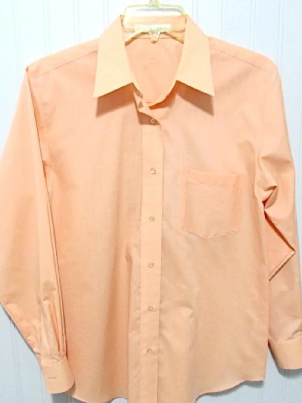 Foxcroft Peach Cotton Blend Dress Shirt, Size 6